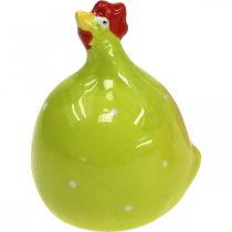 Figura decorativa in ceramica di pollo decorativo Pasqua colorata assortita H6cm 6 pezzi