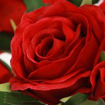 Prodotto Decorazione artificiale Rose Rosso Brillante Ø4cm L45cm 3 pz