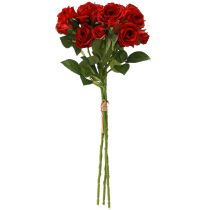 Prodotto Rose decorative artificiali rosso vivo Ø4cm L45cm 3 pezzi