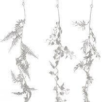 Prodotto Ghirlanda artificiale Ghirlanda di foglie di felce glitter argento 180 cm 3 pz