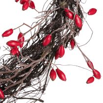 Prodotto Ghirlanda di rosa canina artificiale decorazione autunnale ghirlanda rossa Ø50cm