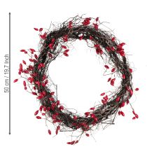 Prodotto Ghirlanda di rosa canina artificiale decorazione autunnale ghirlanda rossa Ø50cm