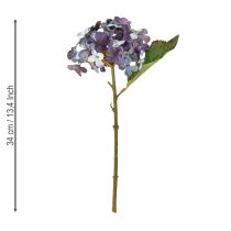 Prodotto Decorazione di ortensia artificiale, fiore artificiale blu viola 34 cm, 2 pezzi