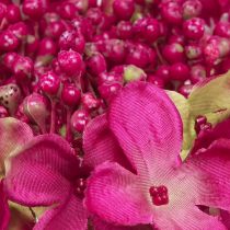 Prodotto Foglie di fiori artificiali con ramo rosa di ortensie 43 cm 2 pezzi