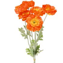 Prodotto Papaveri artificiali fiori estivi arancioni Ø7cm L78cm 3pz