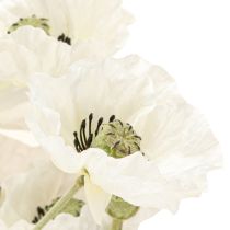 Prodotto Papaveri artificiali in fiori di seta bianchi L78 6 pezzi