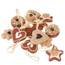 Prodotto Decorazioni artificiali per biscotti natalizi, decorazioni per l'albero, stile country, set da 12