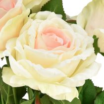Prodotto Rose artificiali Bouquet di fiori artificiali Rose Crema Rosa Pick 54 cm