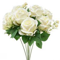 Prodotto Rose artificiali Bouquet di fiori artificiali Rose bianche Pick 42 cm