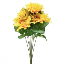 Pick bouquet di girasole artificiale giallo 45 cm