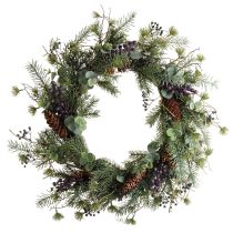 Prodotto Corona dell&#39;Avvento artificiale ghirlanda decorativa bacche viola Ø45cm