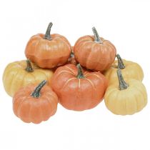 Zucca artificiale arancione Ø6-8cm 8 pezzi