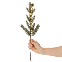 Prodotto Ramo di abete artificiale con mini palline di Natale color oro, 46 cm, 2 pezzi