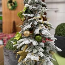 Albero di Natale artificiale sottile decorazione invernale nevicata H180cm