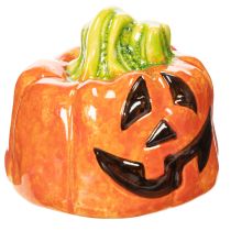 Prodotto Statuetta decorativa in ceramica a forma di zucca per l'autunno e Halloween, 8 cm