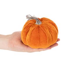 Prodotto Zucca in tessuto come decorazione da tavola, decorazione autunnale, 13 cm, 3 pezzi
