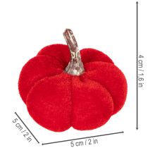 Prodotto Set di zucche decorative in velluto in tre colori, mini zucche da 5 cm, 12 pezzi