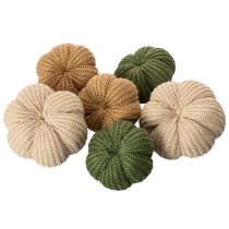 Prodotto Zucca decorativa lavorata a maglia, decorazione autunnale, 10 cm, 6 pezzi