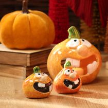 Prodotto Statuetta decorativa a forma di zucca, ideale come decorazione autunnale, 6 cm, 2 pezzi.