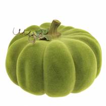 Zucca decorativa floccata verde muschio 32cm