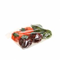 Prodotto Mini zucca floccata arancione, verde, rossa Ø9cm 6 pz