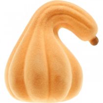 Prodotto Zucca decorativa ricurva arancione floccata Zucca decorativa artificiale 18cm