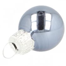 Mini palline di Natale vetro blu opaco/lucido Ø2cm 45p