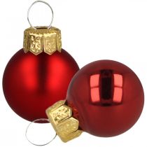 Mini palline di Natale in vetro rosso opaco/lucido Ø2cm 45p