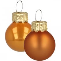 Prodotto Mini palline di Natale vetro arancio opaco/lucido Ø2cm 44p