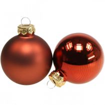 Palline di Natale in vetro palline rosso ruggine opaco/lucido Ø4cm 60p