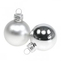 Palline di Natale sfera in vetro argento opaco/lucido Ø4cm 60p