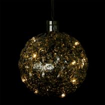 Prodotto Sfera in plastica argento Ø15cm LED per batterie