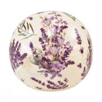 Prodotto Sfera in ceramica con motivo lavanda decoro ceramica viola panna 12cm