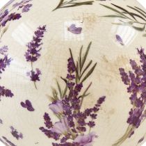 Prodotto Sfera in ceramica con motivo lavanda decoro ceramica viola panna 12cm