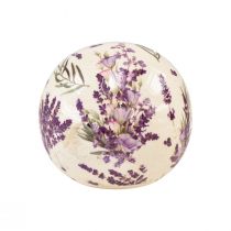 Prodotto Sfera in ceramica piccola decorazione ceramica lavanda viola crema Ø9,5 cm