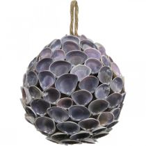 Prodotto Sfera conchiglia Decorazione marittima con conchiglie Sfera deco viola Ø12cm