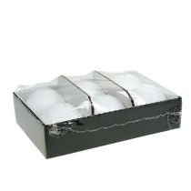 Prodotto Set di 6 candele a sfera bianche da 80 mm - candele di cera decorative per feste e un'atmosfera accogliente