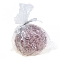 Prodotto Candela rotonda a forma di palla di rosa rosa Ø10,5 cm, decorazione romantica per la tavola di nozze