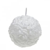 Candela a sfera rose candela rotonda decorazione candela bianca Ø7cm