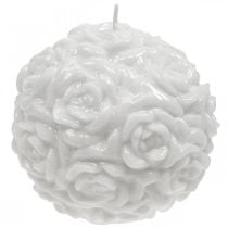 Candela a sfera rose candela rotonda decorazione da tavola bianca Ø10,5 cm