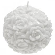 Candela a sfera rose candela rotonda decorazione da tavola bianca Ø10,5 cm