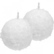 Prodotto Candele dell&#39;Avvento, candele a sfera, candele a palla di neve 80 mm 4 pezzi