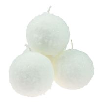 Prodotto Candele a sfera candele bianche a palle di neve candele a sfera Ø10 cm 4 pz