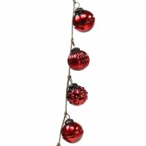 Prodotto Ghirlanda di decorazioni natalizie Palline dell&#39;albero di Natale rosso 120 cm
