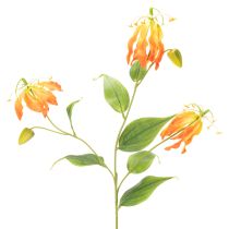Prodotto Fiore artificiale Gloriosa arancione con steli lunghi per vasi, 80 cm, 3 pezzi