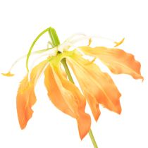 Prodotto Fiore artificiale Gloriosa arancione con steli lunghi per vasi, 80 cm, 3 pezzi