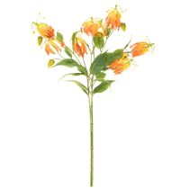 Prodotto Fiore artificiale Gloriosa arancione con steli lunghi per vasi, 80 cm, 3 pezzi