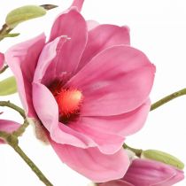Ramo di magnolia fiore artificiale, magnolia rosa rosa 92 cm