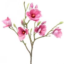 Ramo di magnolia fiore artificiale, magnolia rosa rosa 92 cm
