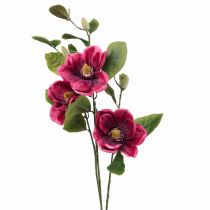 Ramo di magnolia fiore artificiale, magnolia artificiale rosa 65 cm 3 pezzi